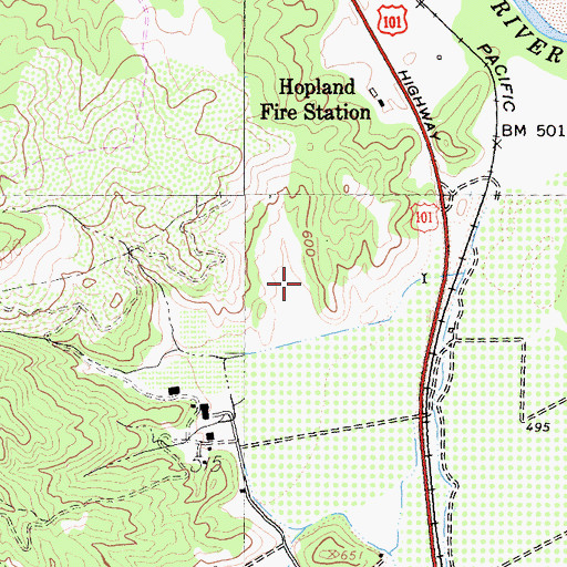 Topographic Map of Sanel, CA