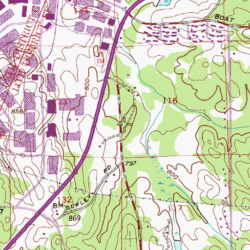 Topographic Map of Fulton County Fire Department Station 13, GA