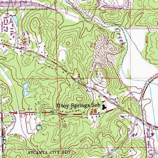 Topographic Map of Fulton County Fire Department Station 23, GA