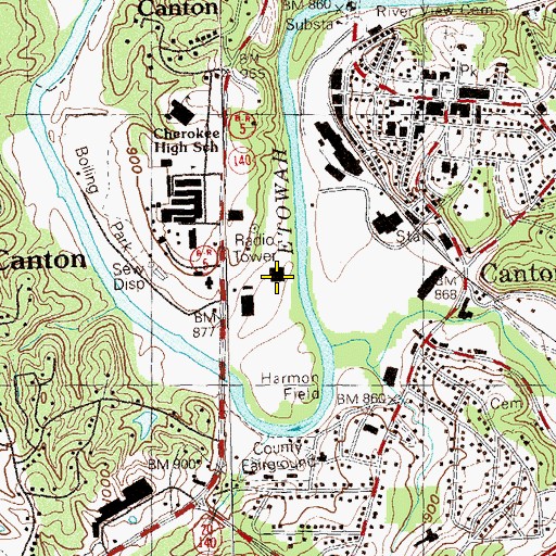 Topographic Map of Georgia Station Patrol Post 28 Police Station, GA