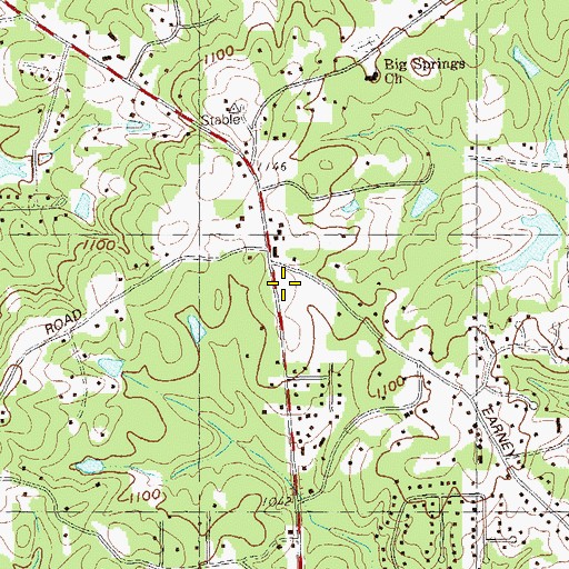 Topographic Map of Hickory Grove Shopping Center, GA