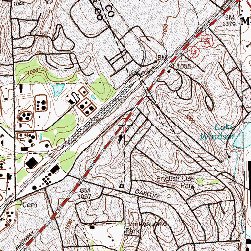 Topographic Map of Buford Junction Shopping Center, GA
