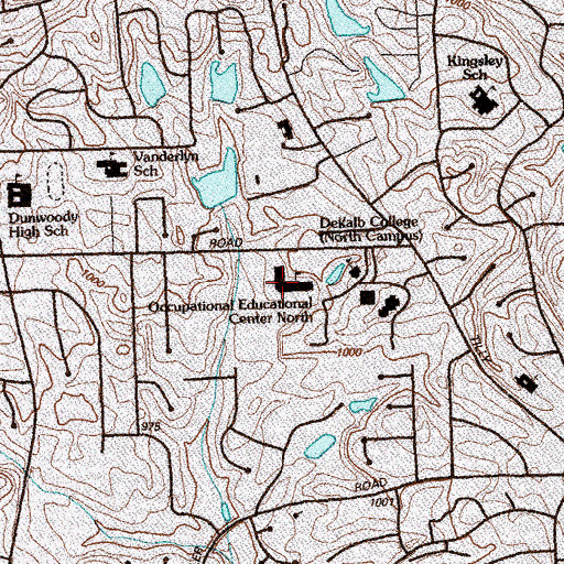 Topographic Map of Dekalb High School of Technology North, GA