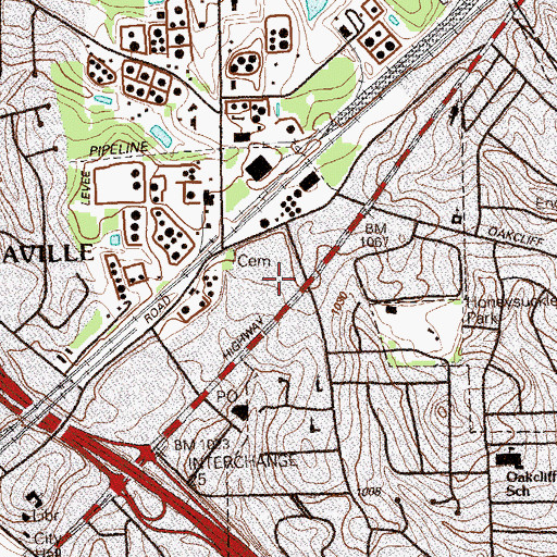 Topographic Map of Doraville Plaza Shopping Center, GA