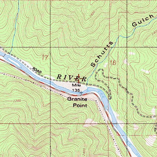 Topographic Map of Schutts Gulch, CA