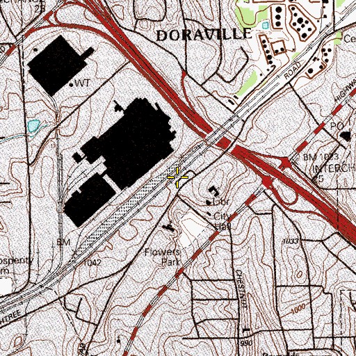 Topographic Map of Doraville Station, GA