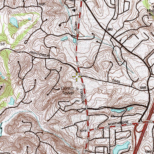 Topographic Map of Huntridge Shopping Center, GA