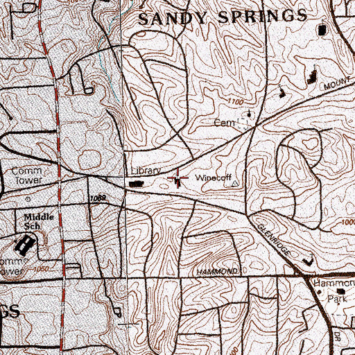 Topographic Map of Mount Vernon Presbyterian School, GA