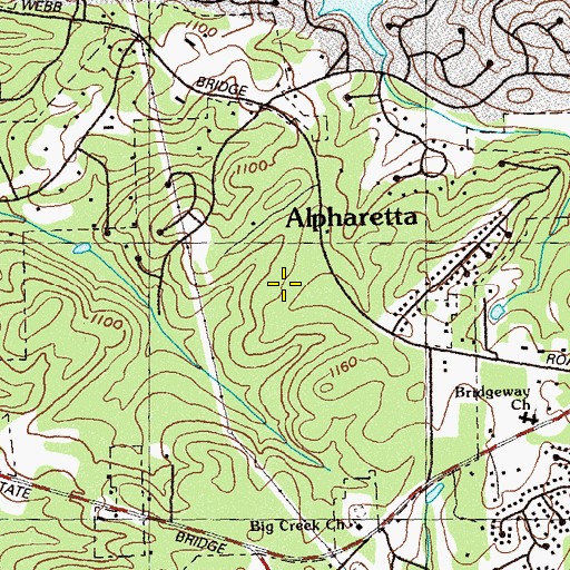 Topographic Map of Webb Bridge Middle School, GA