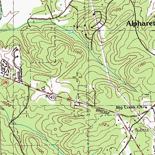 Topographic Map of Alpharetta Fire Department Station 4, GA