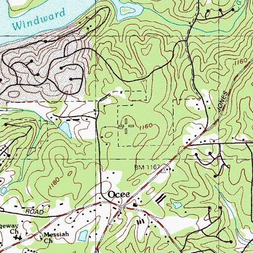 Topographic Map of Lake Windward Elementary School, GA