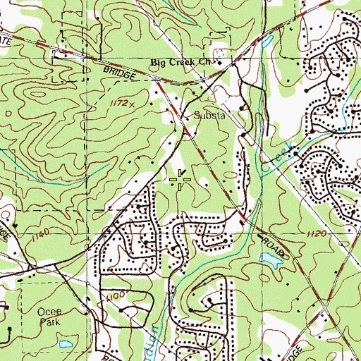 Topographic Map of Ocee Elementary School, GA