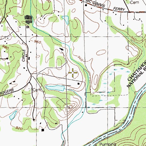 Topographic Map of River Trail Middle School, GA