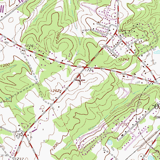 Topographic Map of McEver Road Baptist Church, GA