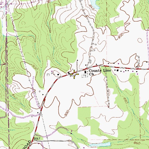 Topographic Map of South Atlanta Church of Christ, GA