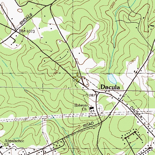 Topographic Map of Dacula Village Shopping Center, GA