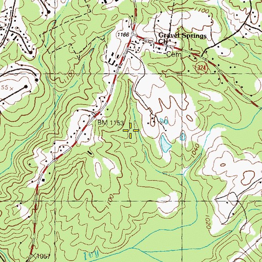 Topographic Map of Mall of Georgia Crossing, GA