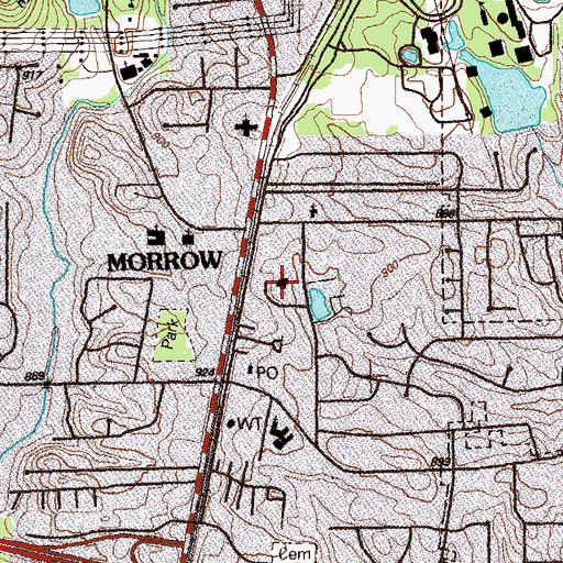 Topographic Map of Morrow Presbyterian Church, GA