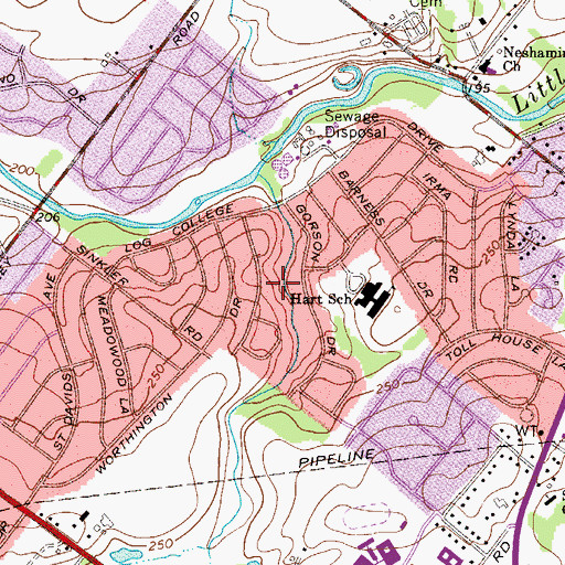 Topographic Map of Barness Park, PA