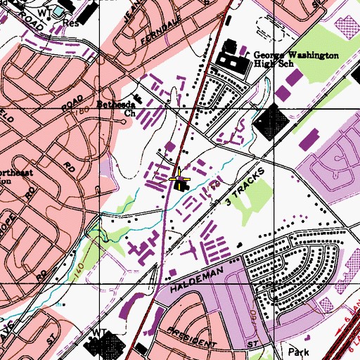 Topographic Map of Bustleton Post Office, PA