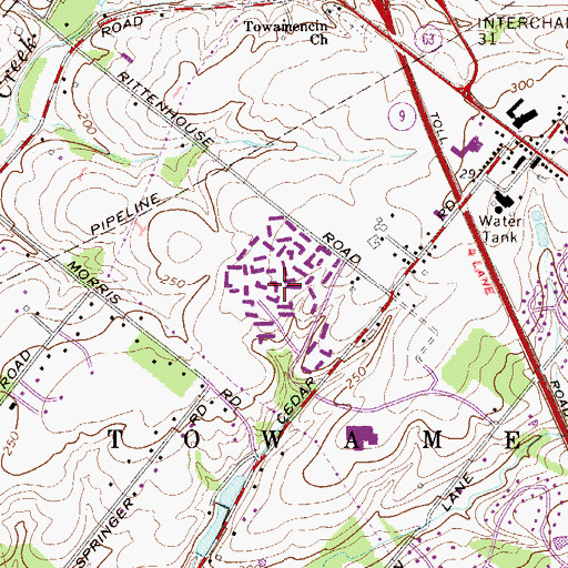 Topographic Map of Calmensin, PA