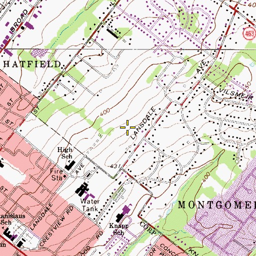 Topographic Map of Cambridge Knoll, PA