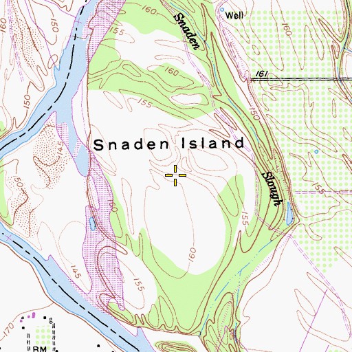 Topographic Map of Snaden Island, CA