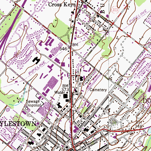 Topographic Map of Central Bucks County Chamber of Commerce, PA