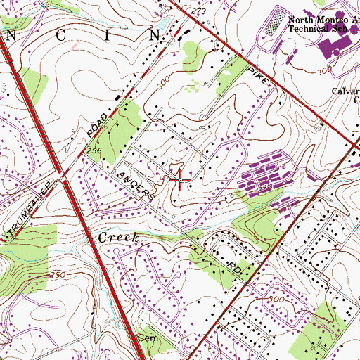 Topographic Map of Chatham Village of Towamencin, PA