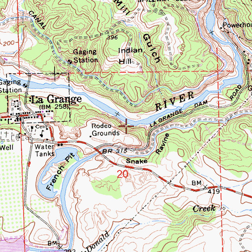 Topographic Map of Snake Ravine, CA