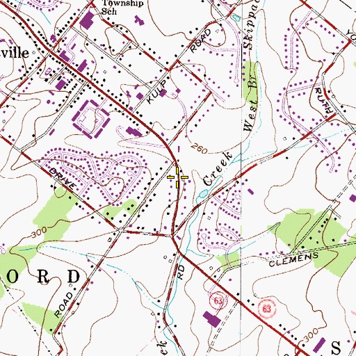 Topographic Map of Harley Commons Shopping Center, PA