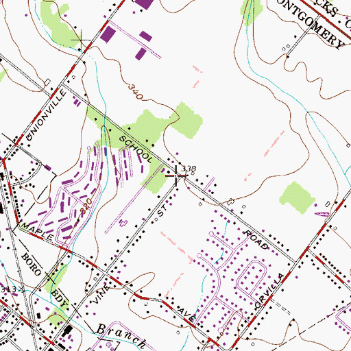 Topographic Map of Hatfield Township Police Station, PA