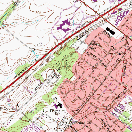 Topographic Map of Henry Lee Willett Park, PA