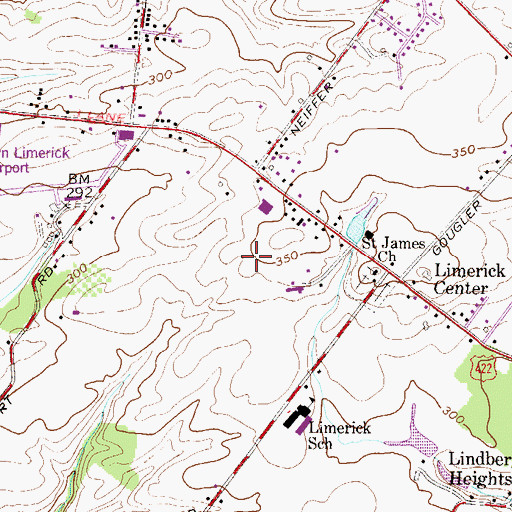Topographic Map of Herritage Ridge, PA