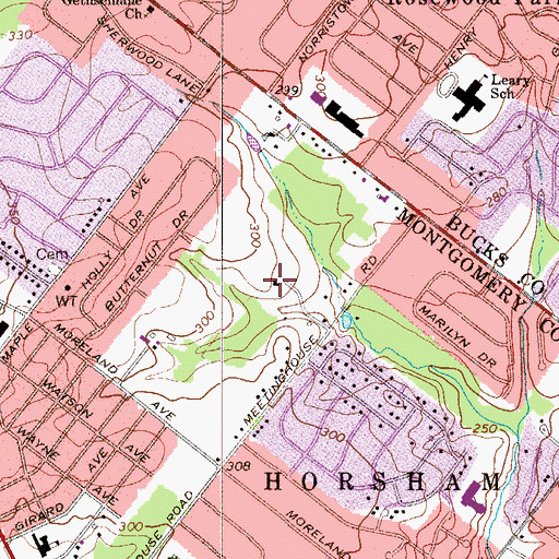 Topographic Map of Hidden Creek Phase II, PA