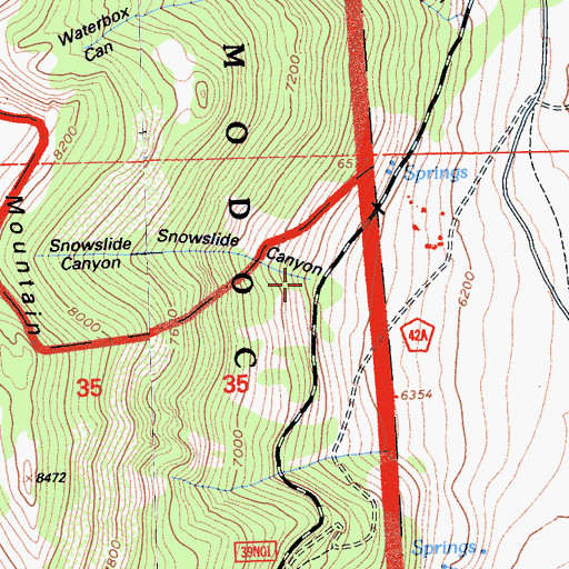Topographic Map of Snowslide Canyon, CA