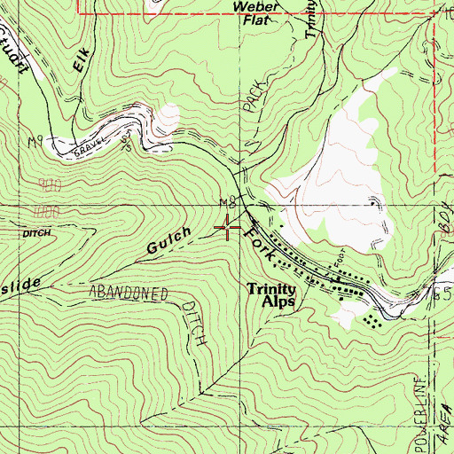 Topographic Map of Snowslide Gulch, CA