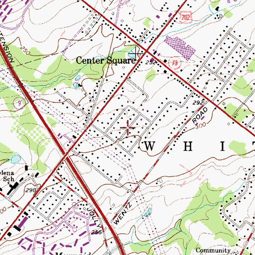 Topographic Map of DeKalb Farms, PA
