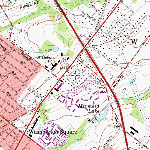 Topographic Map of Dekalb Park, PA