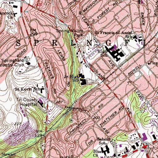 Topographic Map of E T Richardson Middle School, PA