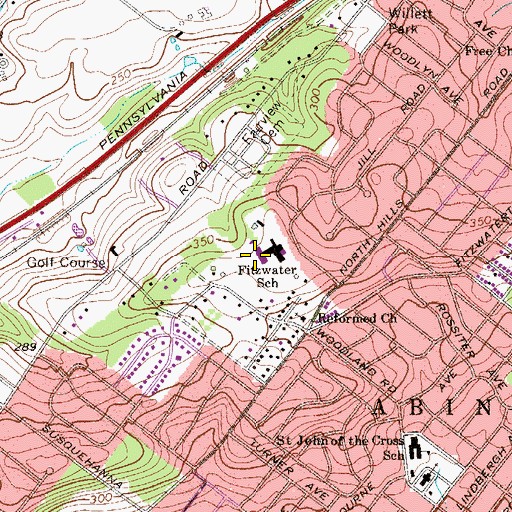 Topographic Map of Fitzwater Elementary School, PA