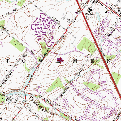 Topographic Map of General Nash Elementary School, PA