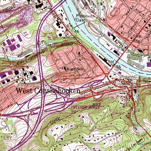 Topographic Map of George Clay Fire Company Station 39, PA