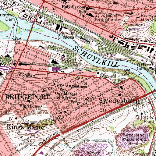 Topographic Map of Good Will Fire Company Station 32, PA