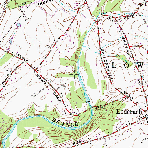 Topographic Map of Groffs Mill Park, PA