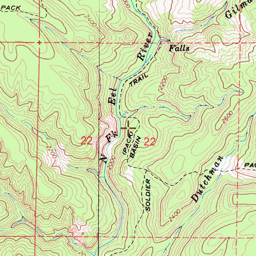 Topographic Map of Soldier Basin Trail, CA