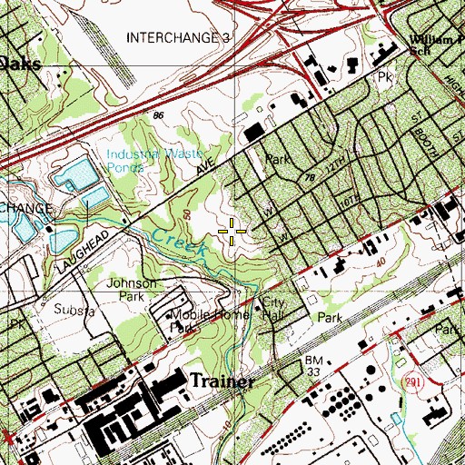 Topographic Map of Lennox Park Company 1 Fire Station, PA