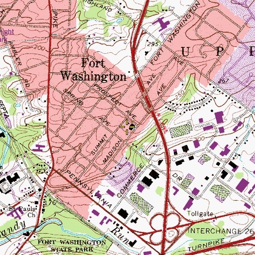 Topographic Map of New Horizons Montessori School, PA