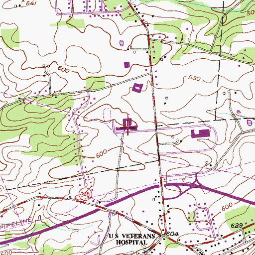 Topographic Map of North Brandywine Middle School, PA