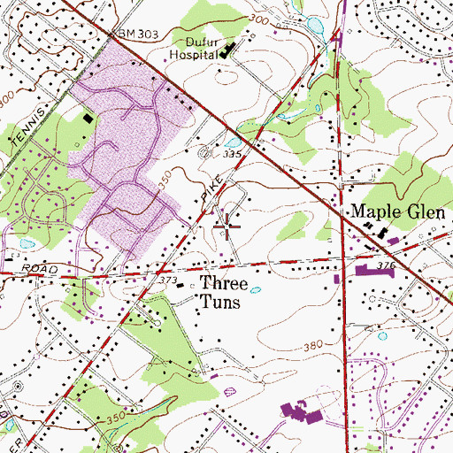 Topographic Map of Meadow View Estates, PA